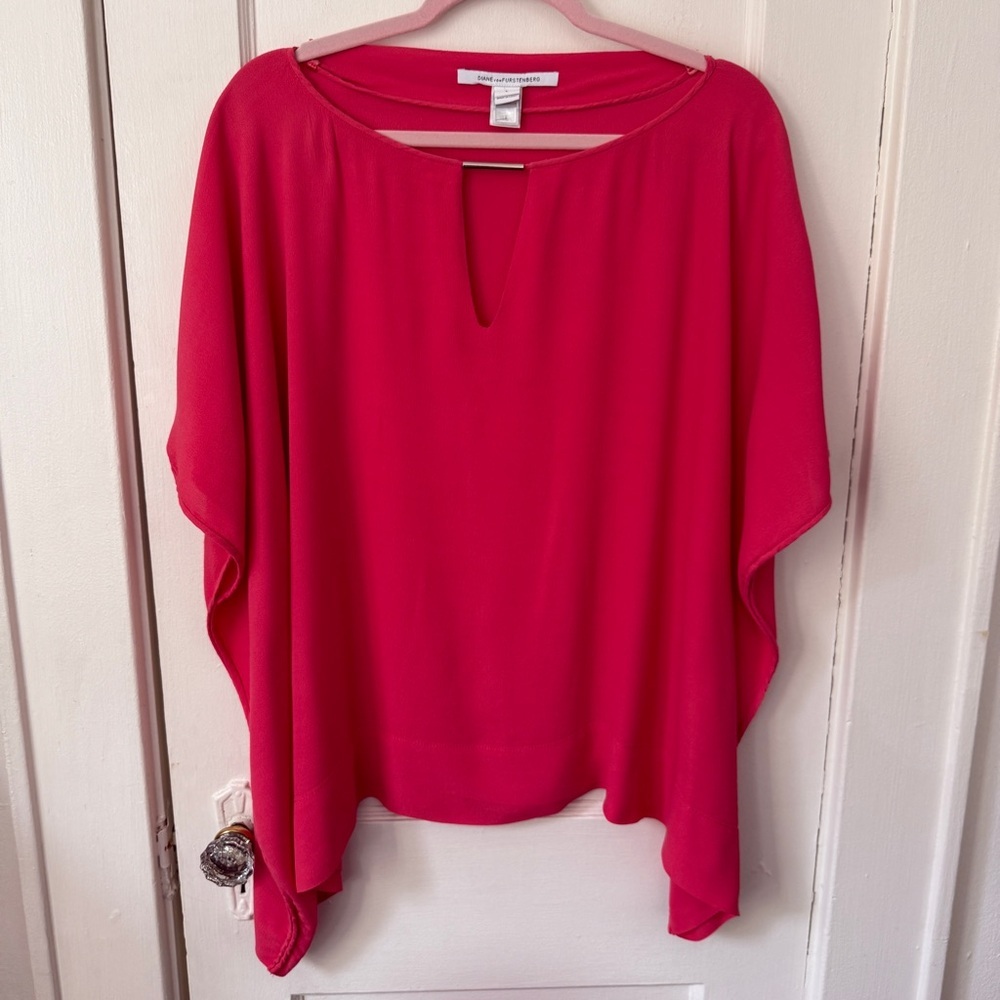 Diane Von Furstenberg Fuchsia Blouse Size Large